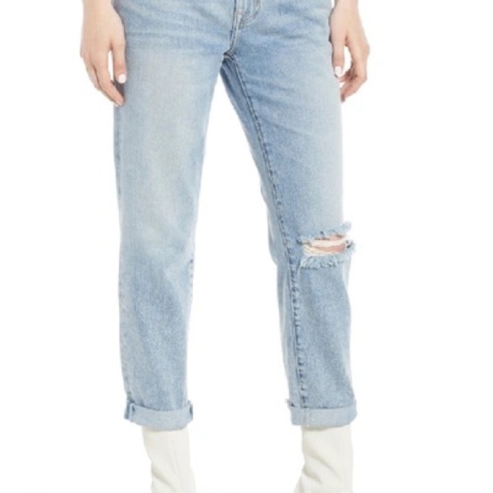 Current / Elliott The Fling Cuffed Cropped Boyfriend Jeans EUC- Size 28